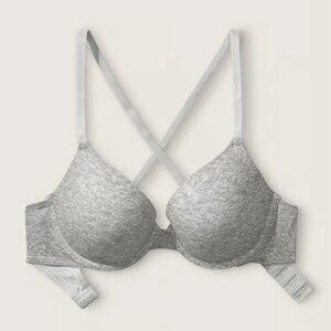 PINK Wear Everywhere Push-Up Bra 32DD VS Gray